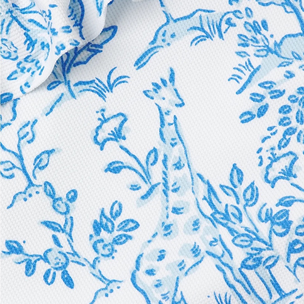 Lilly Pulitzer Aemma Ruffle One-Piece Swimsuit Resort White Tall Tales" print. - Picture 6 of 10